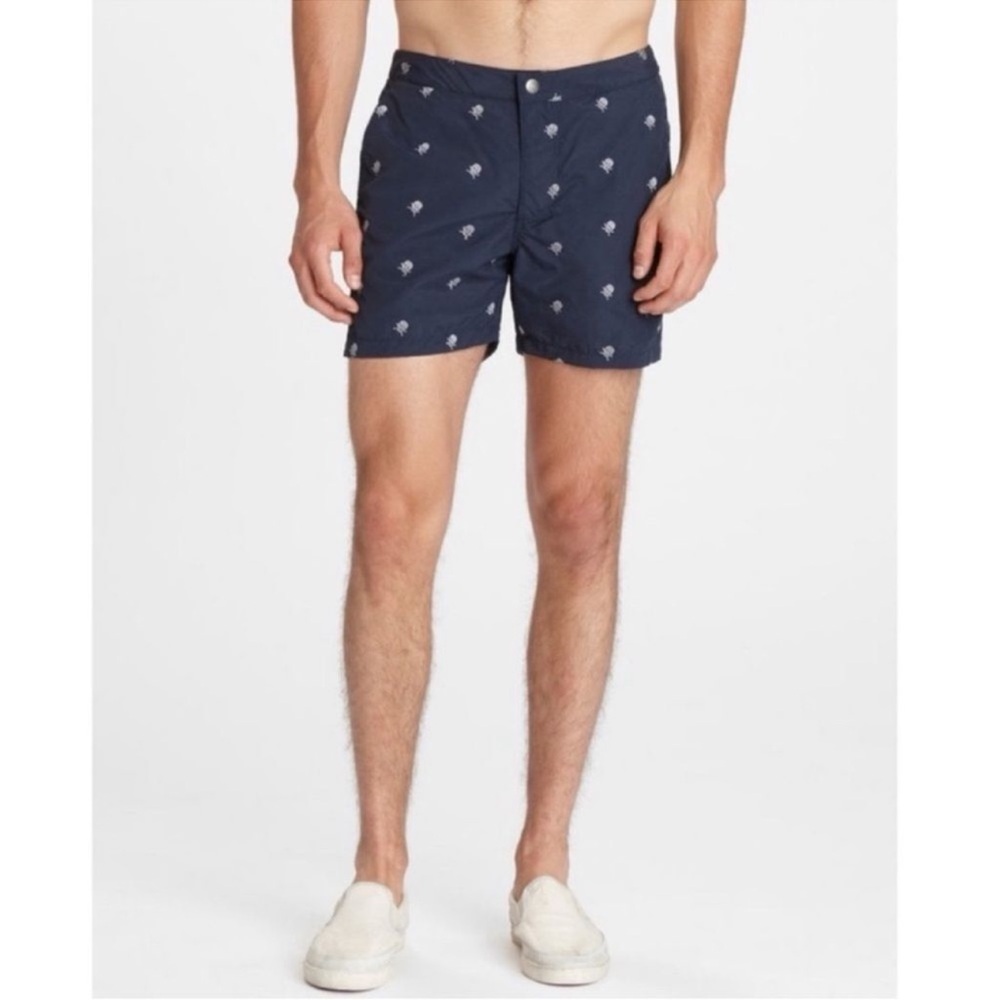 John Varvatos USA Malibu Skull Print black and grey Swim Trunks Shorts